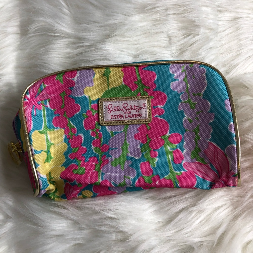 Lily Pulitzer for Estée Lauder Dragonfly Floral Make Up Bag
